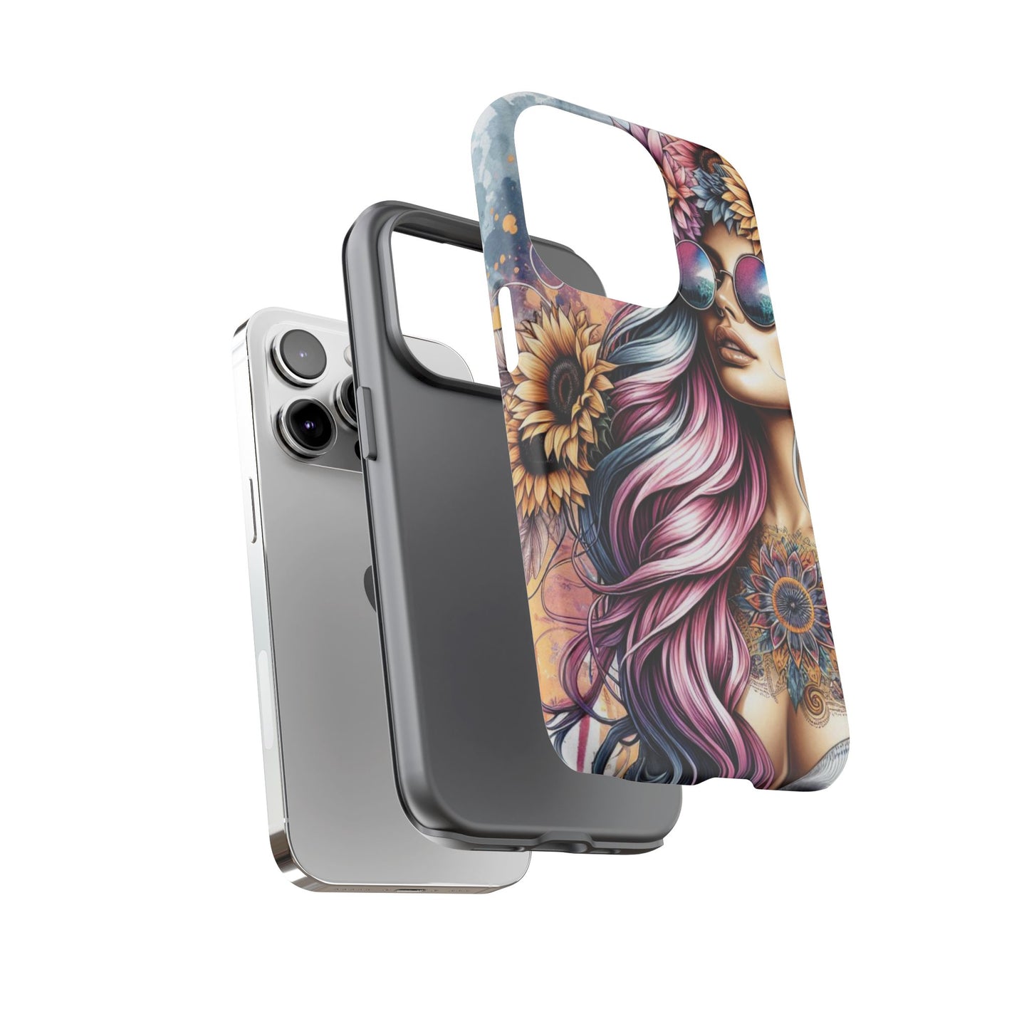 Bohemian Sunflower Queen – Retro Floral Fantasy Mobile Cover