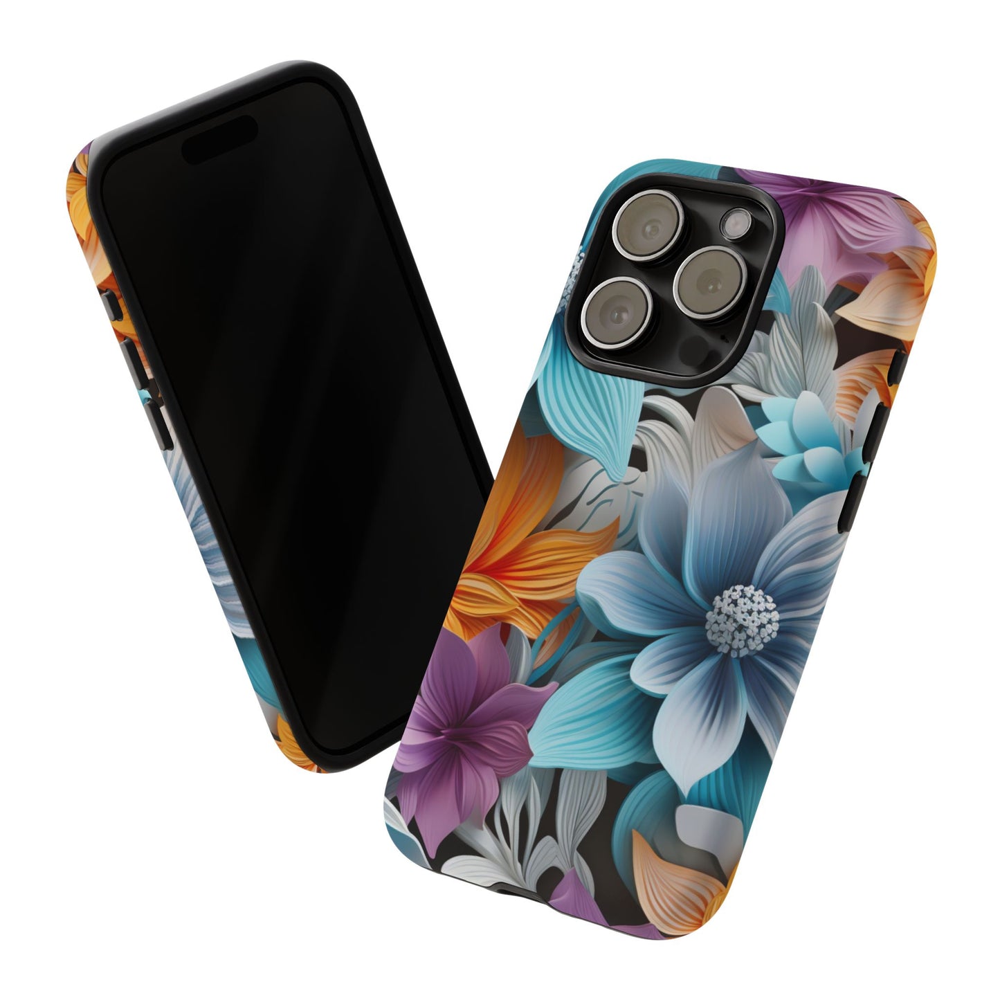 Elegant 3D Floral Bloom Mobile Case – Vivid & Artistic