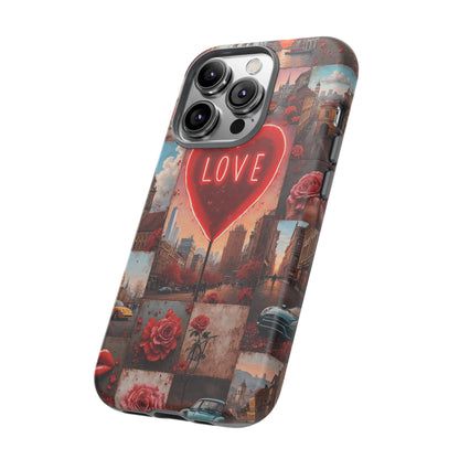 Neon Love Heart & Rose Phone Case