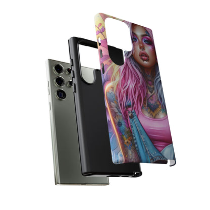 Sunset Glow – Pastel Punk & Floral Ink Mobile Cover