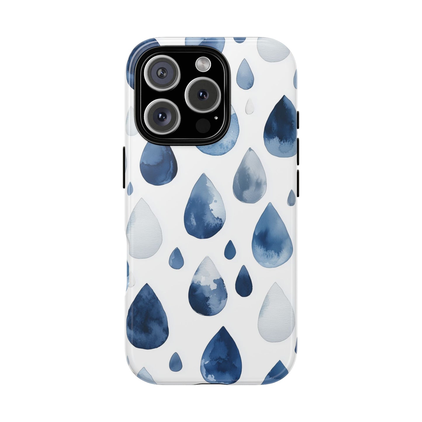 Indigo Rain Drops Watercolor Phone Case for iPhone, google Pixel & Samsung