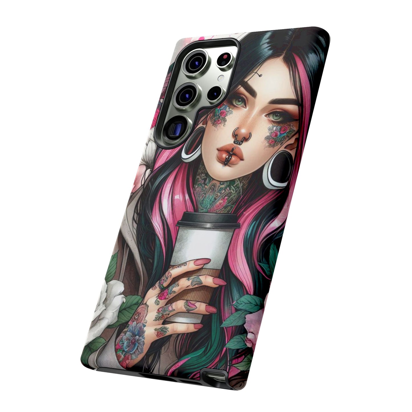 Tattooed Coffee Lover Art Mobile Case