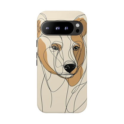 Soul of the Wild: Minimal Bear Portrait Phone Case for iPhone, Samsung & Pixel