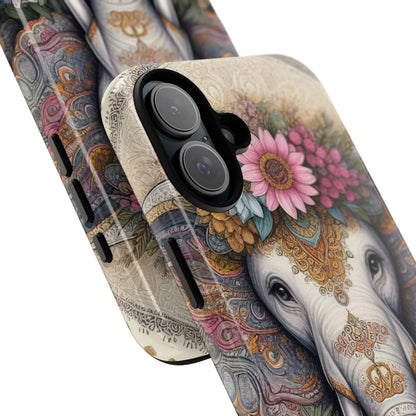 Elegant Floral Elephant Mobile Cover – Royal Mandala Art
