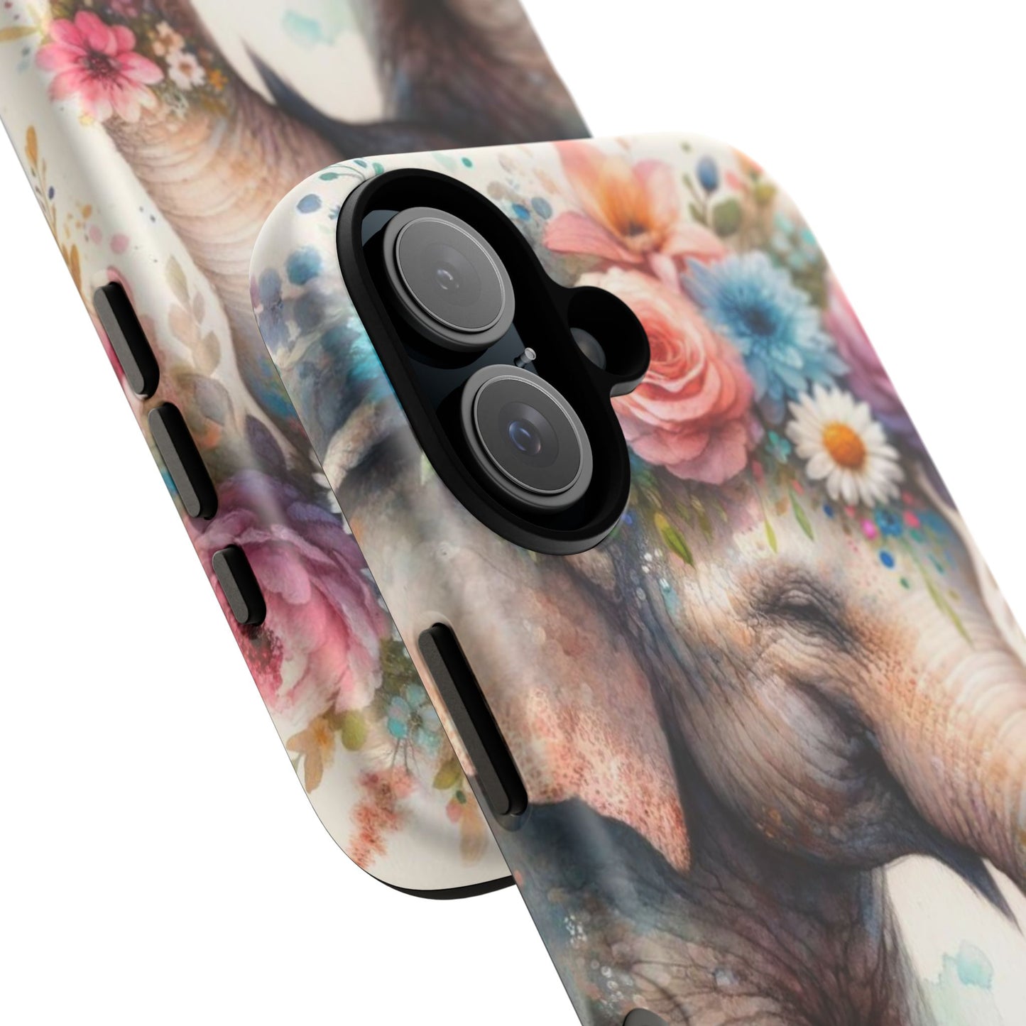 Joyful Floral Elephant Mobile Cover – Whimsical Watercolor Art
