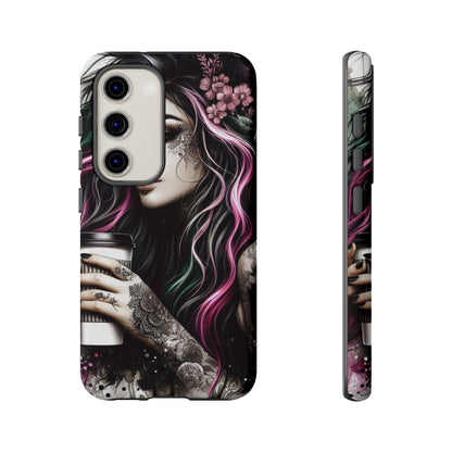 Tattooed Serenity – Gothic Coffee Lover Mobile Cover