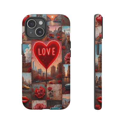 Neon Love Heart & Rose Phone Case