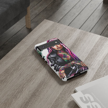 Neon Rebel – Vibrant Biker Queen Mobile Cover