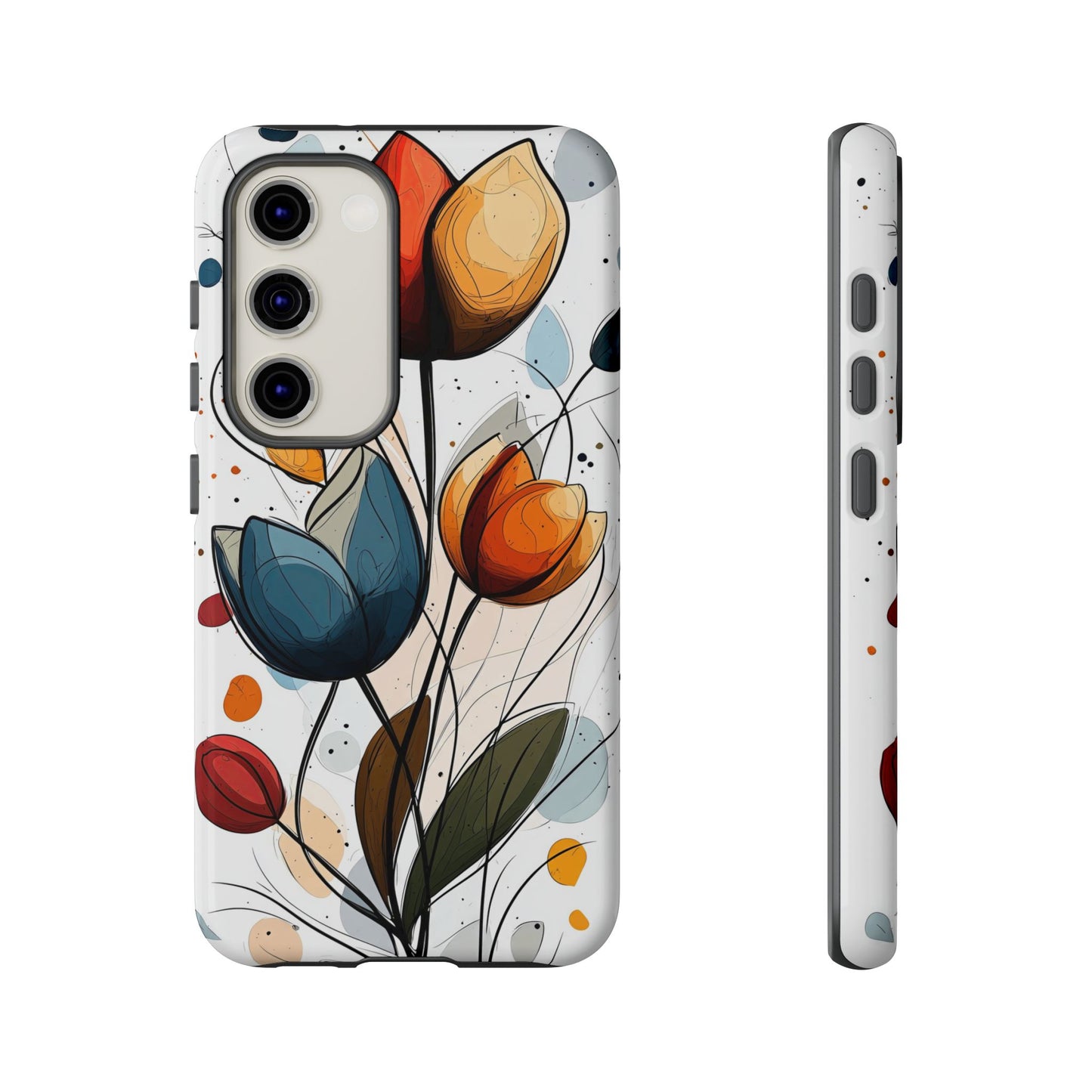 Tulip Whimsy – Artistic Floral Phone Case for iPhone, Pixel & Samsung