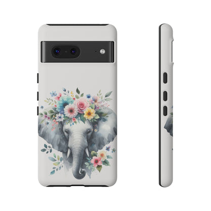 Floral Crown Elephant Mobile Cover – Elegant Watercolor Art