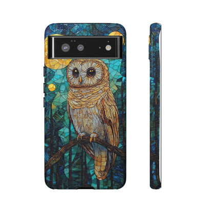 Nocturnal Wisdom – Stained Glass Owl Phone Case for iPhone, Samsung & Pixel