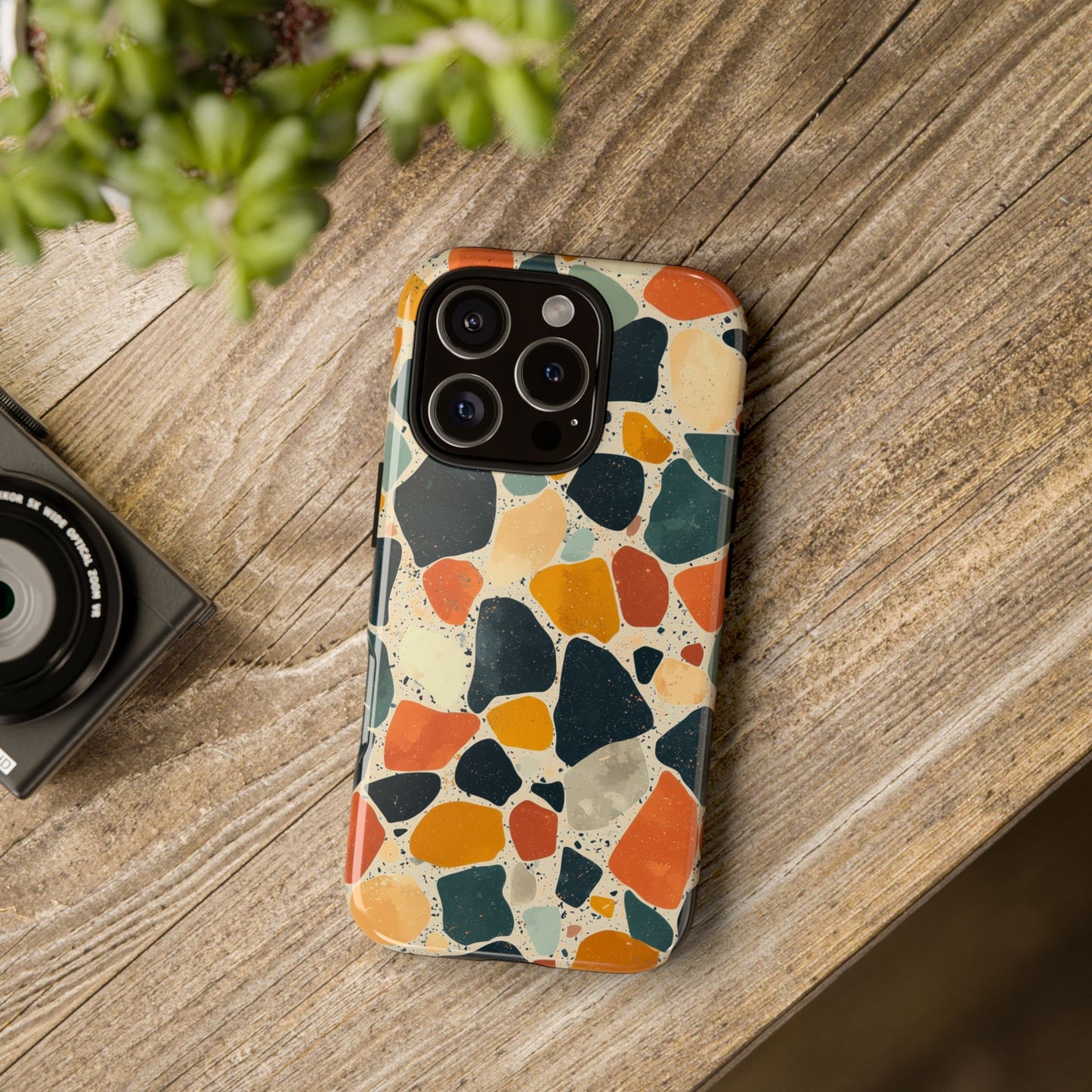 Terracotta & Teal Terrazzo Phone Case for iPhone, google Pixel & Samsung