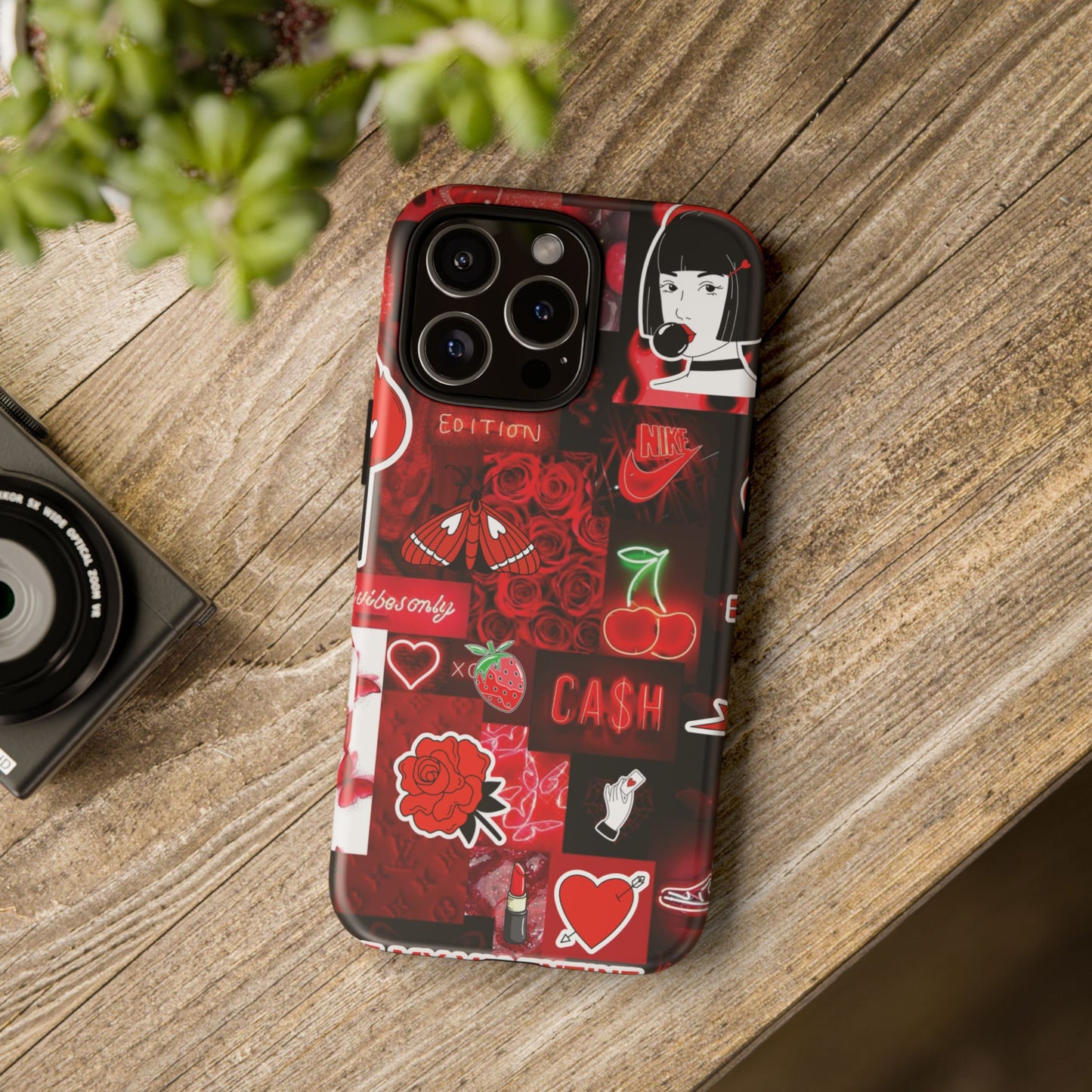 Red Pop Art Neon Vibes Phone Case