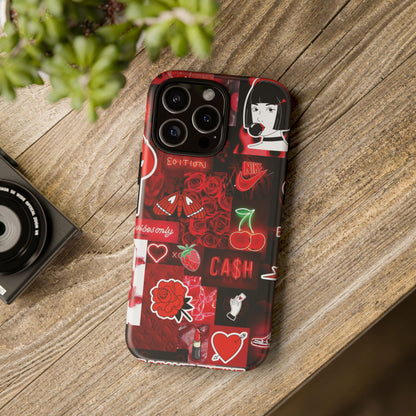 Red Pop Art Neon Vibes Phone Case
