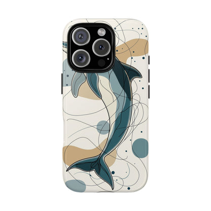 Ocean Whimsy: Abstract Dolphin Splash Phone Case for iPhone, Samsung & Pixel