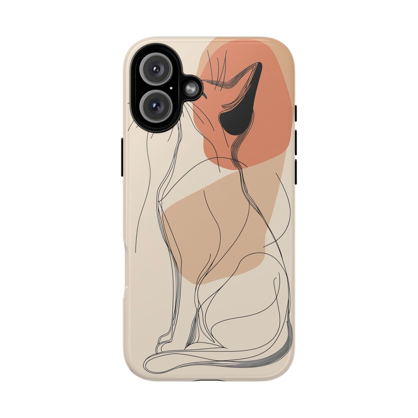 Graceful Cat Outline: Abstract Whiskered Beauty Phone Case for iPhone, Samsung & Pixel