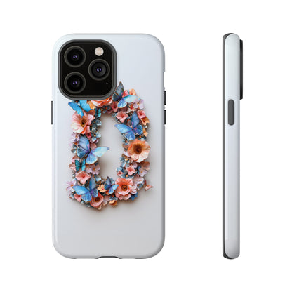 Floral Letter D Phone Case – Personalized Aesthetic Cover for iPhone, Samsung & Google Pixel