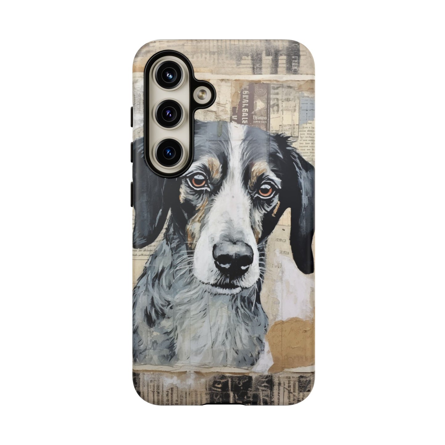 Rustic Dog Portrait – Vintage Collage Style