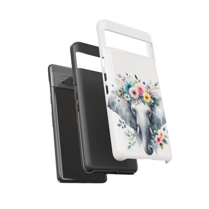 Floral Crown Elephant Mobile Cover – Elegant Watercolor Art