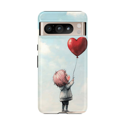 Anime Heart Balloon Phone Case – Dreamy & Cute Art for iPhone, Google Pixel & Samsung