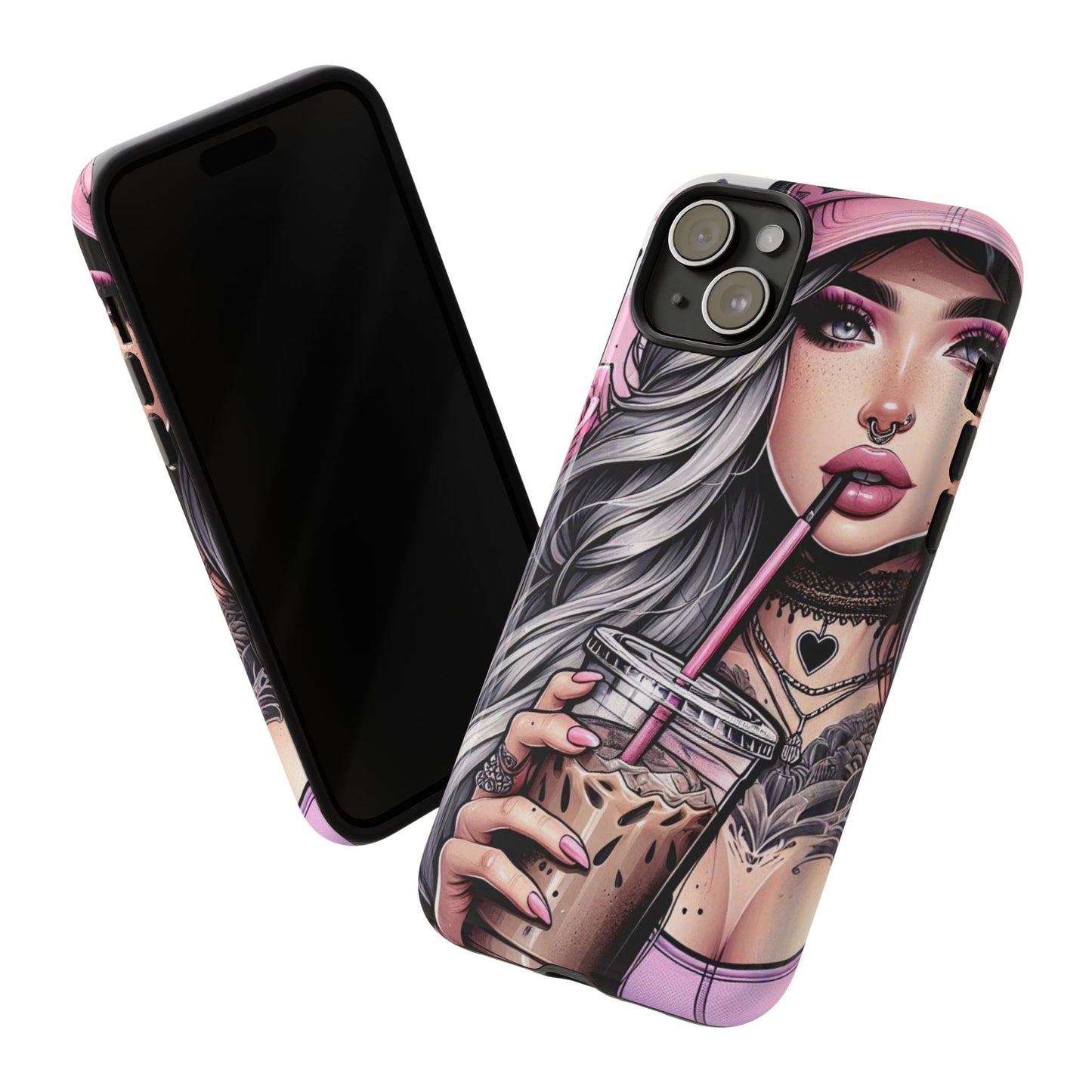 Pink Aesthetic Rebel – Iced Coffee & Inked Beauty Mobile Cover