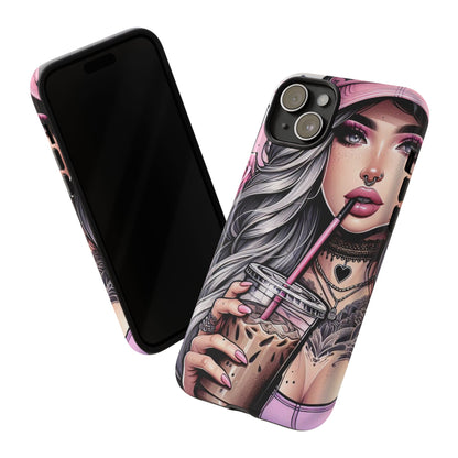 Pink Aesthetic Rebel – Iced Coffee & Inked Beauty Mobile Cover