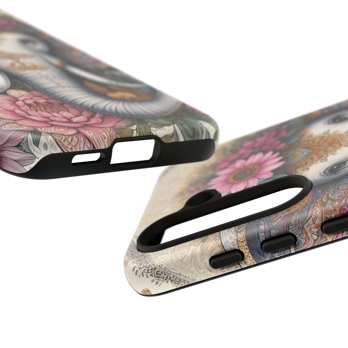 Elegant Floral Elephant Mobile Cover – Royal Mandala Art