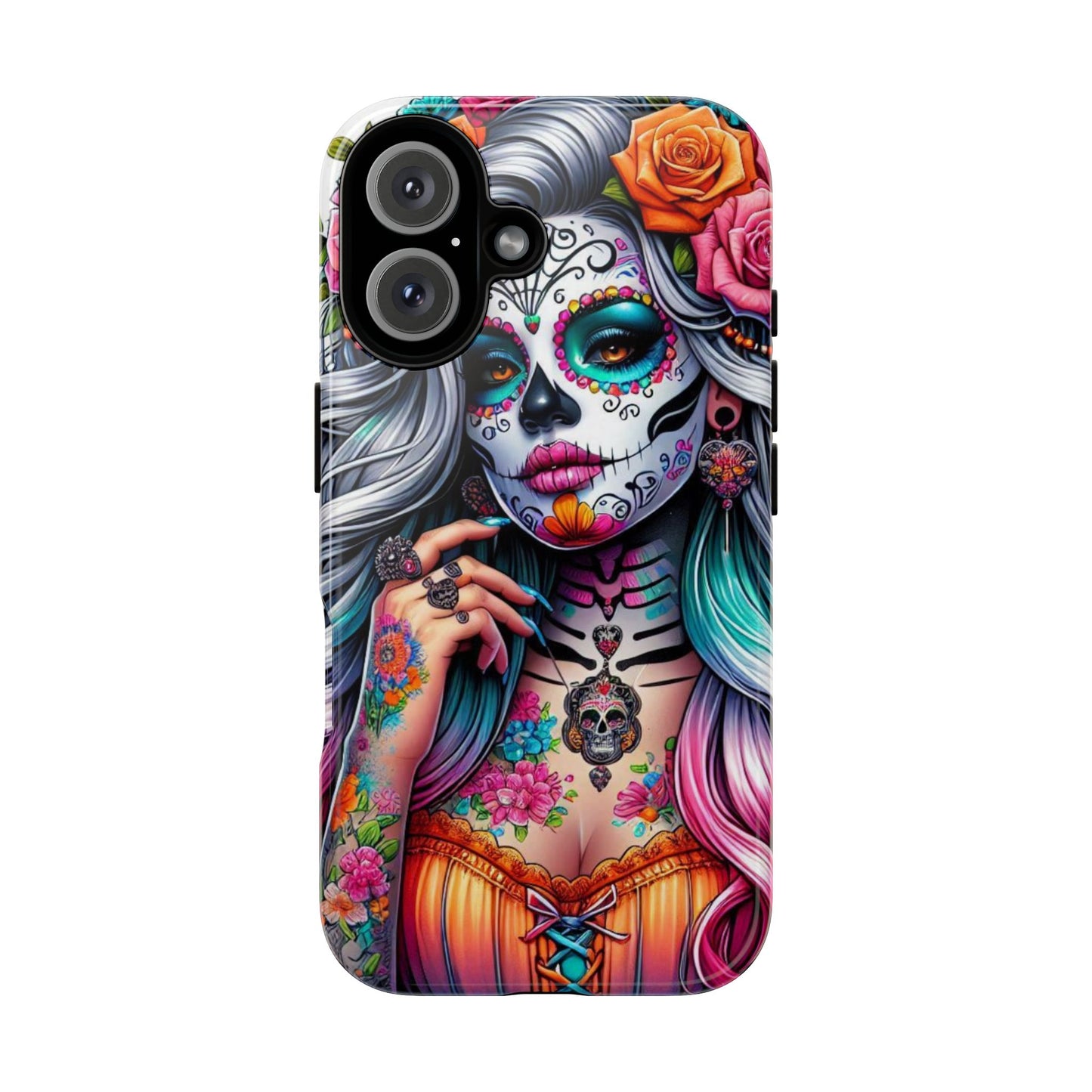 Sugar Skull Goddess – Día de los Muertos Floral Queen Mobile Cover