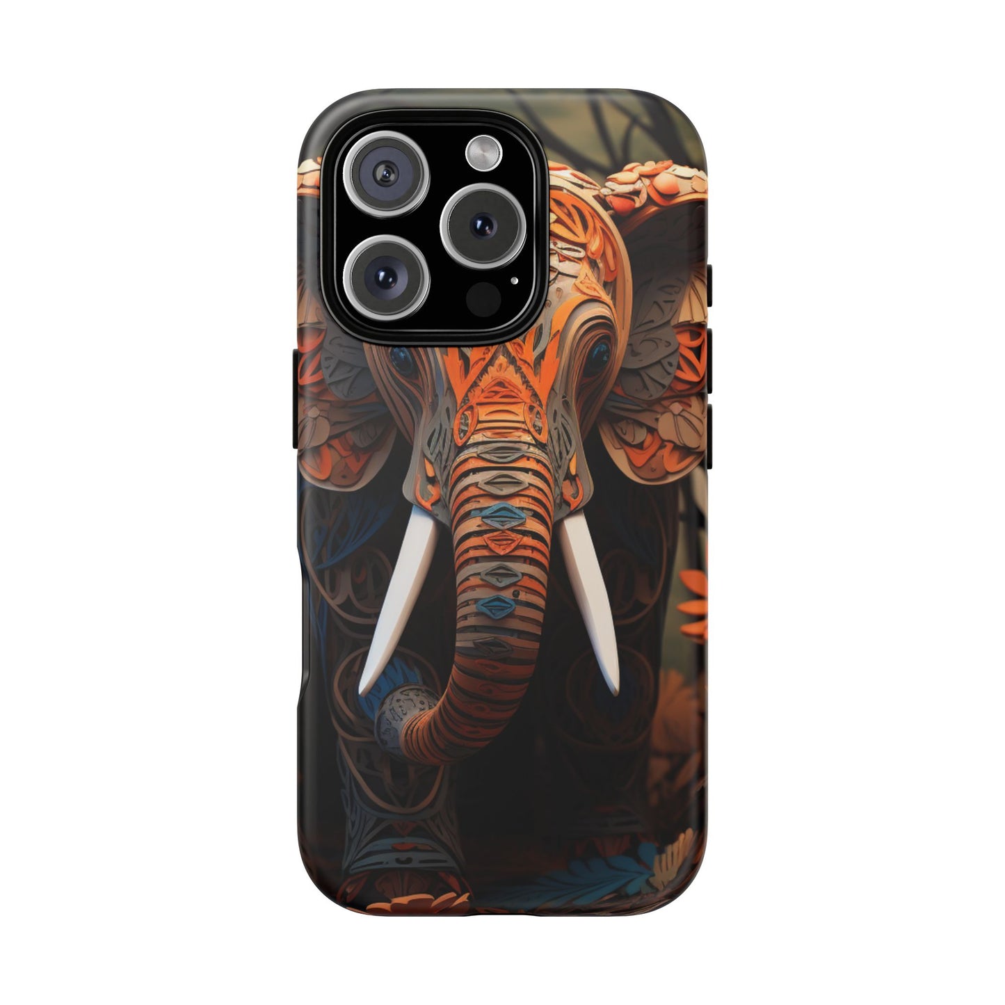 Elegant Artistic Elephant Mobile Cover – Intricate Paper-Cut Design