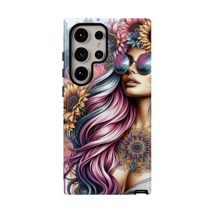 Bohemian Sunflower Queen – Retro Floral Fantasy Mobile Cover