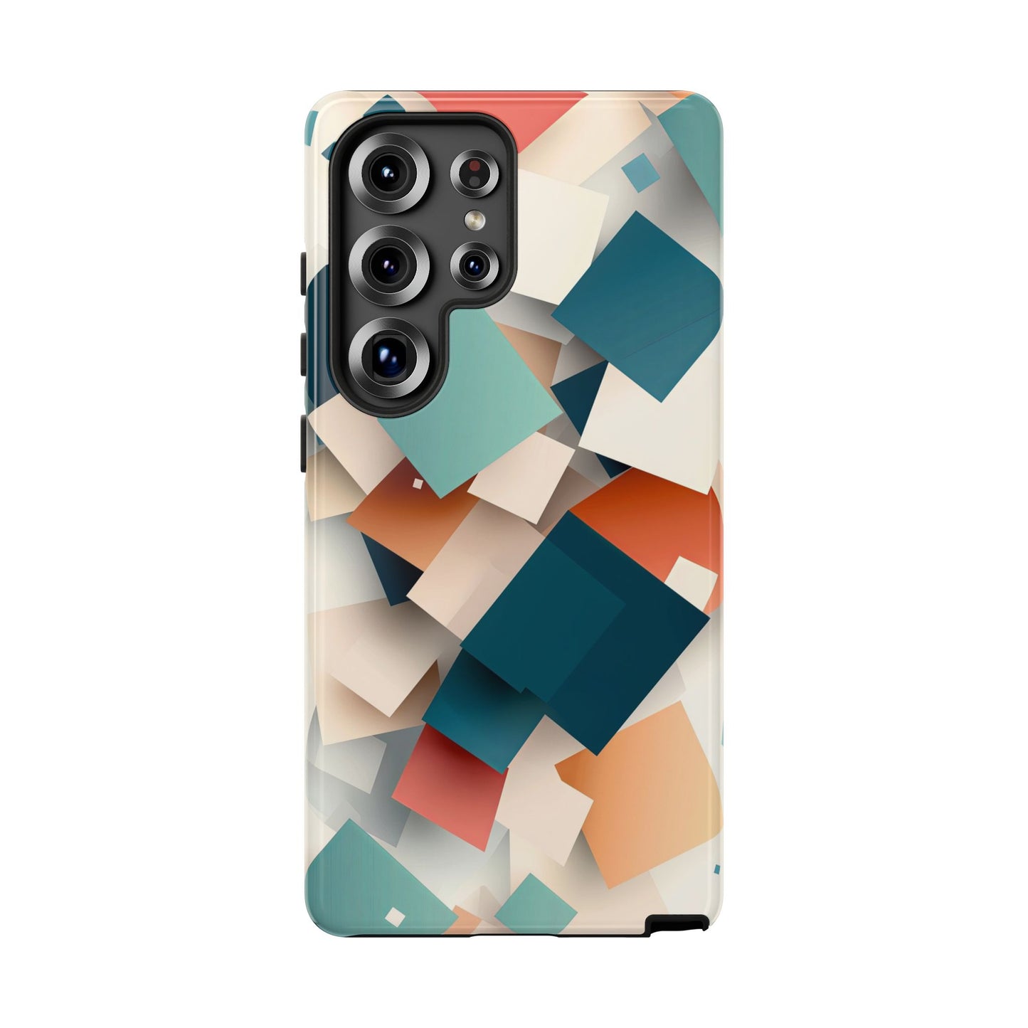 Geometric Cascade – Modern Abstract Blocks Phone Case – iPhone, Google Pixel, Samsung
