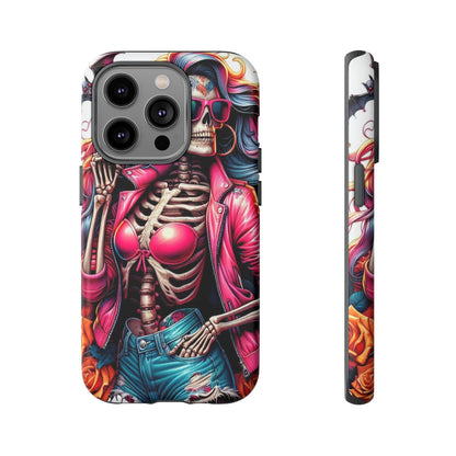 Neon Bones – Retro Skeleton & Vibrant Punk Aesthetic Mobile Cover
