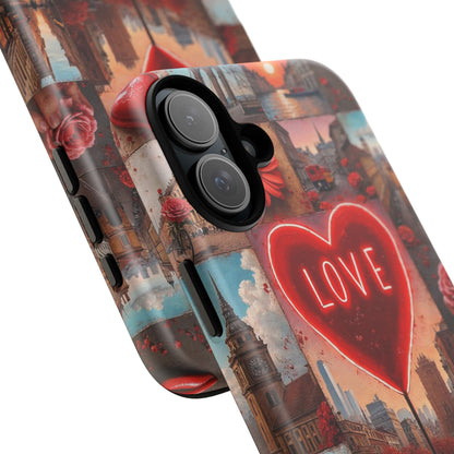 Neon Love Heart & Rose Phone Case