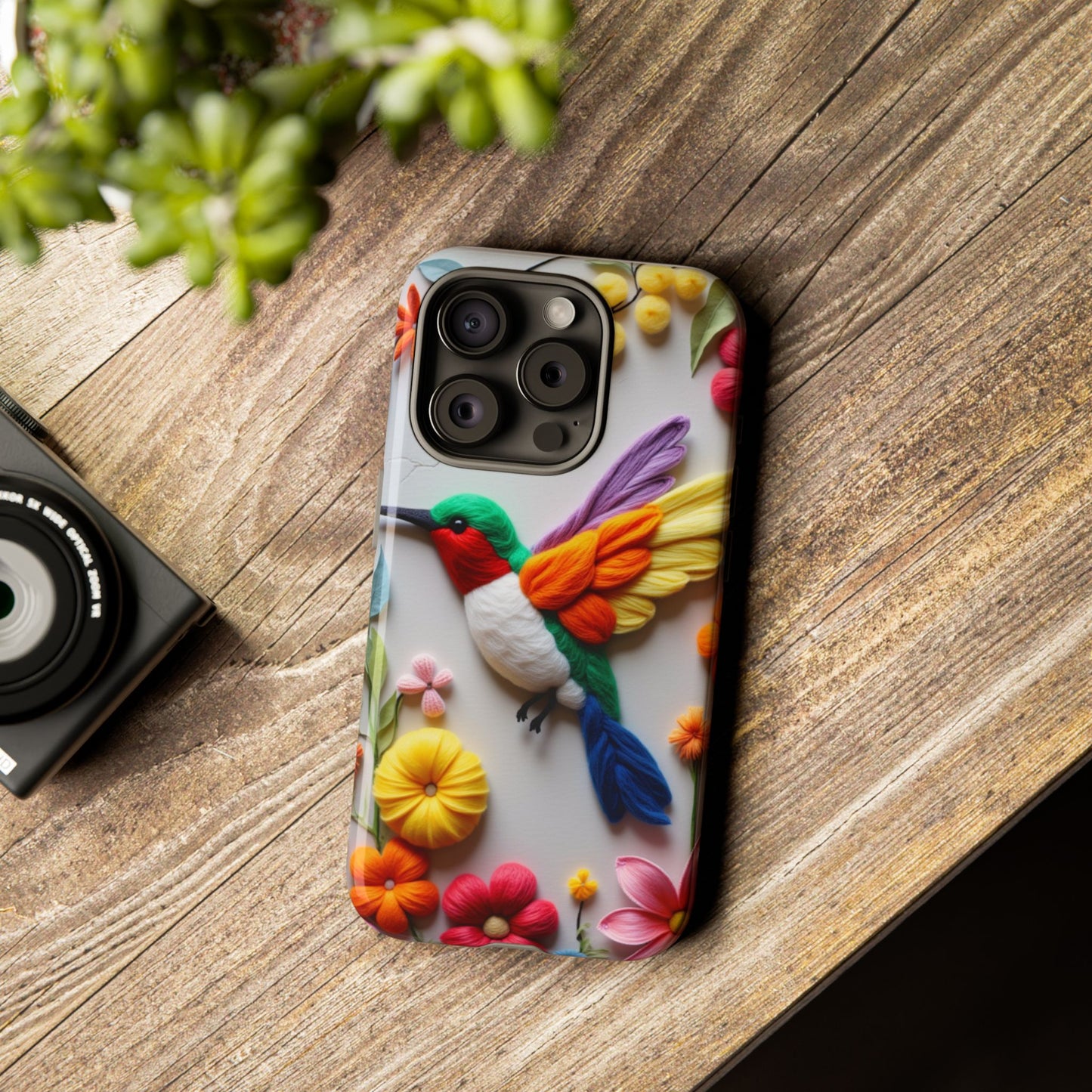 Elegant Hummingbird with Floral Mosaic Design | Nature's Artistic Vibes | iPhone 16 Pro