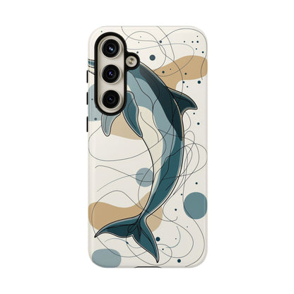 Ocean Whimsy: Abstract Dolphin Splash Phone Case for iPhone, Samsung & Pixel