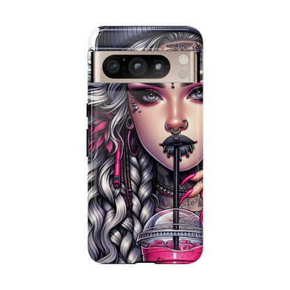 Icy Rebel – Silver Dreads & Edgy Street Chic Mobile Cover