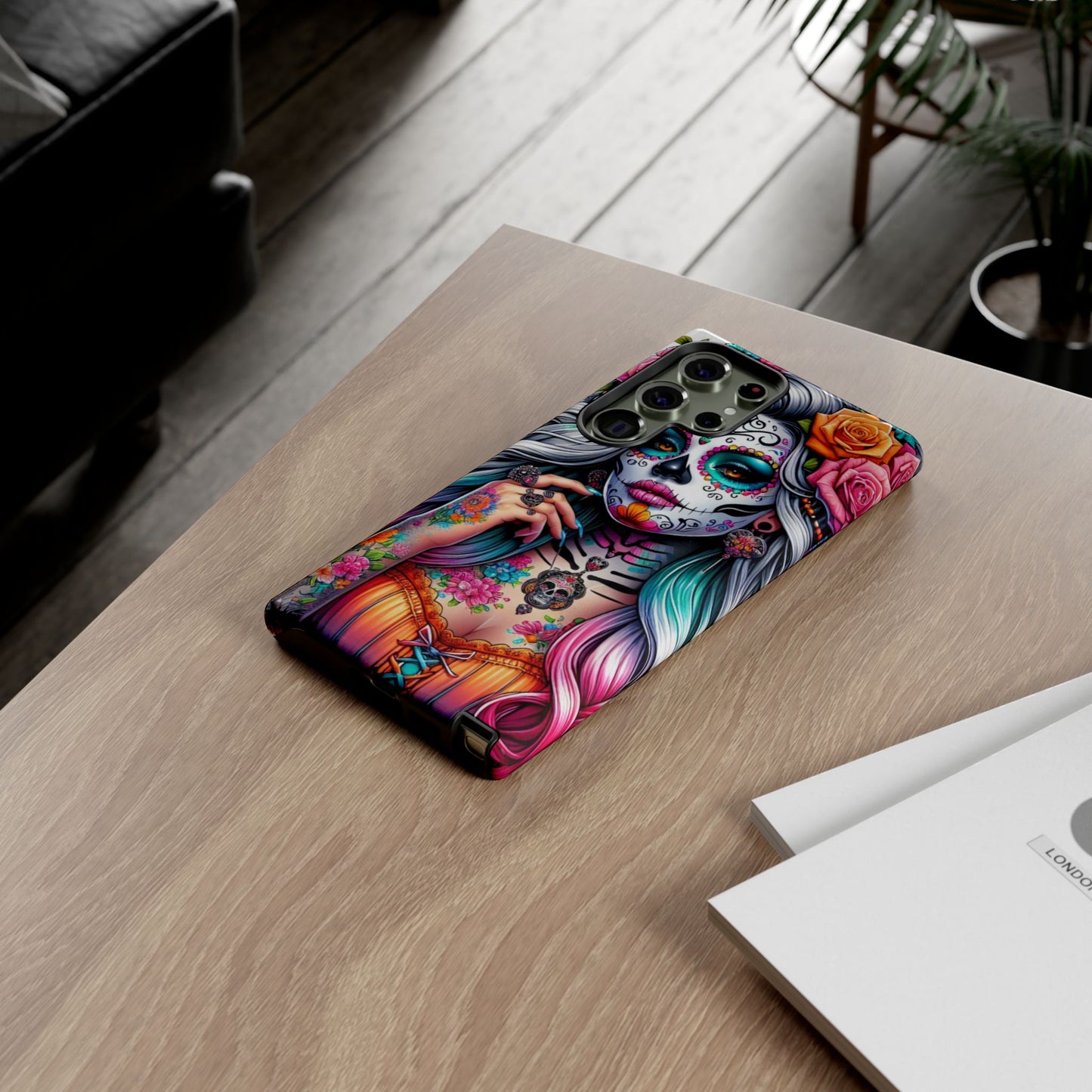 Sugar Skull Goddess – Día de los Muertos Floral Queen Mobile Cover