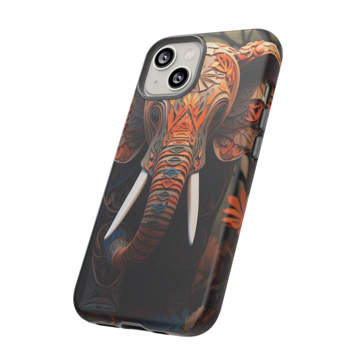 Elegant Artistic Elephant Mobile Cover – Intricate Paper-Cut Design