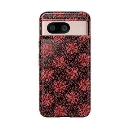 Red roses abstract geometric seamless pattern design
