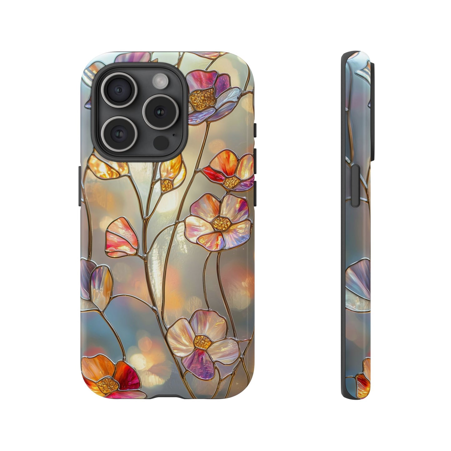Petal Prism – Colorful Flower Stained Glass Phone Case for iPhone, Samsung & Pixel
