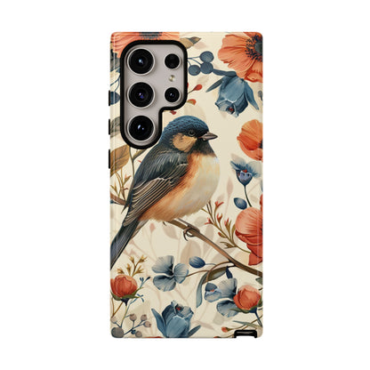 Floral Bird Phone Case - Elegant Nature-Inspired Cover for iPhone, Samsung & Google Pixel