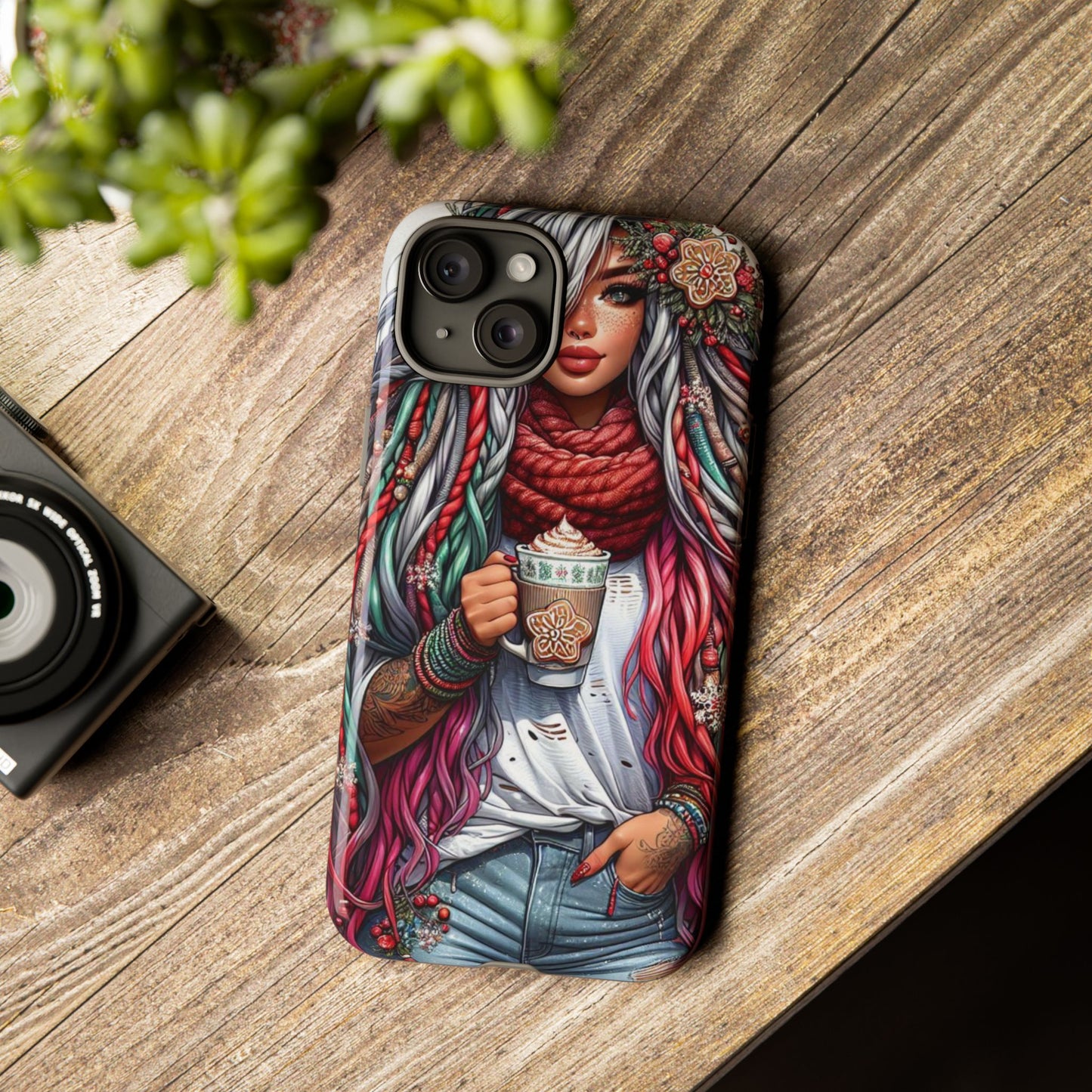 Boho Winter Queen – Cozy Dreads & Holiday Vibes Mobile Cover