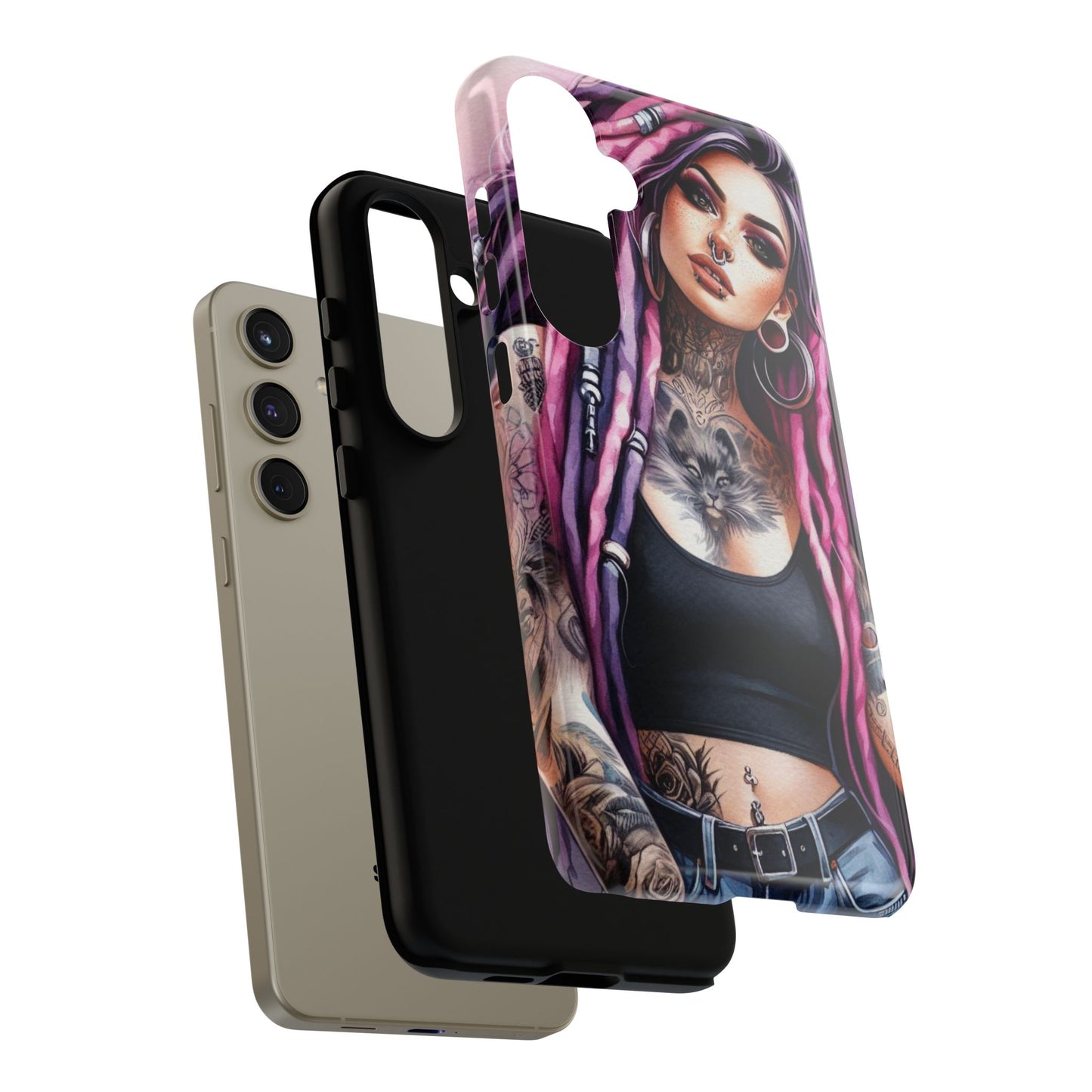 Tattooed Rebel – Gothic Cat Spirit Mobile Cover
