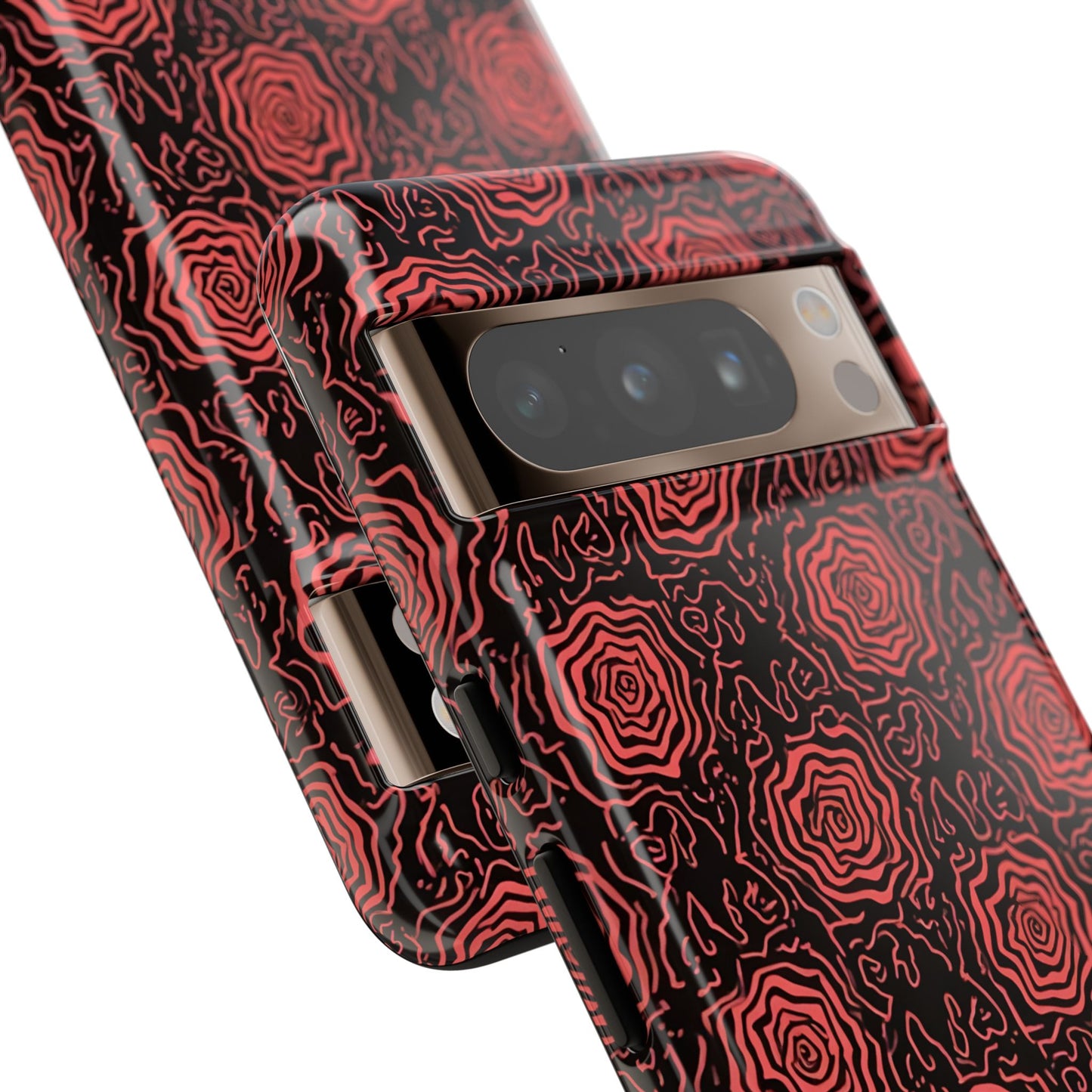 Red roses abstract geometric seamless pattern design