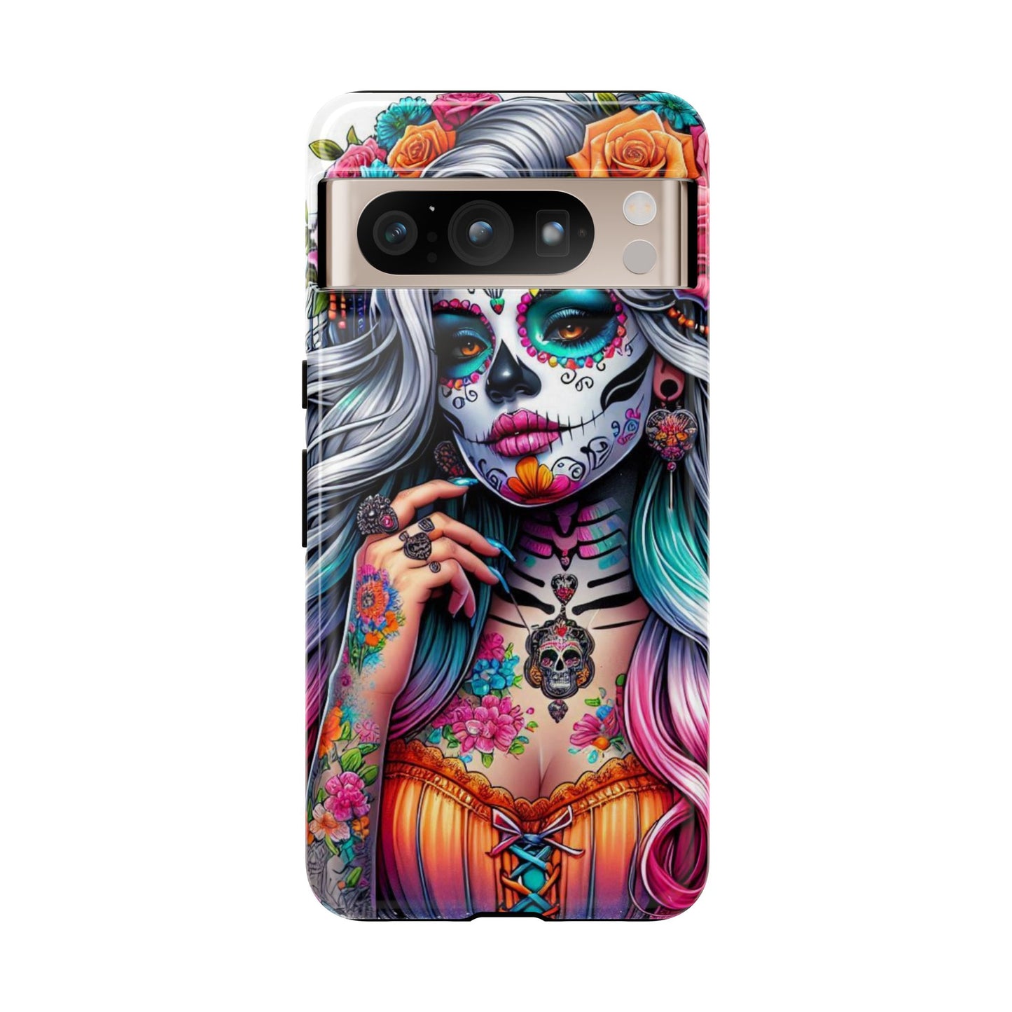 Sugar Skull Goddess – Día de los Muertos Floral Queen Mobile Cover