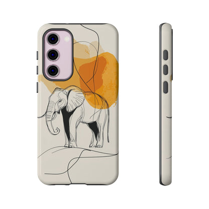 Grace in Strength: Abstract Elephant Sketch Phone Case for iPhone, Samsung & Pixel