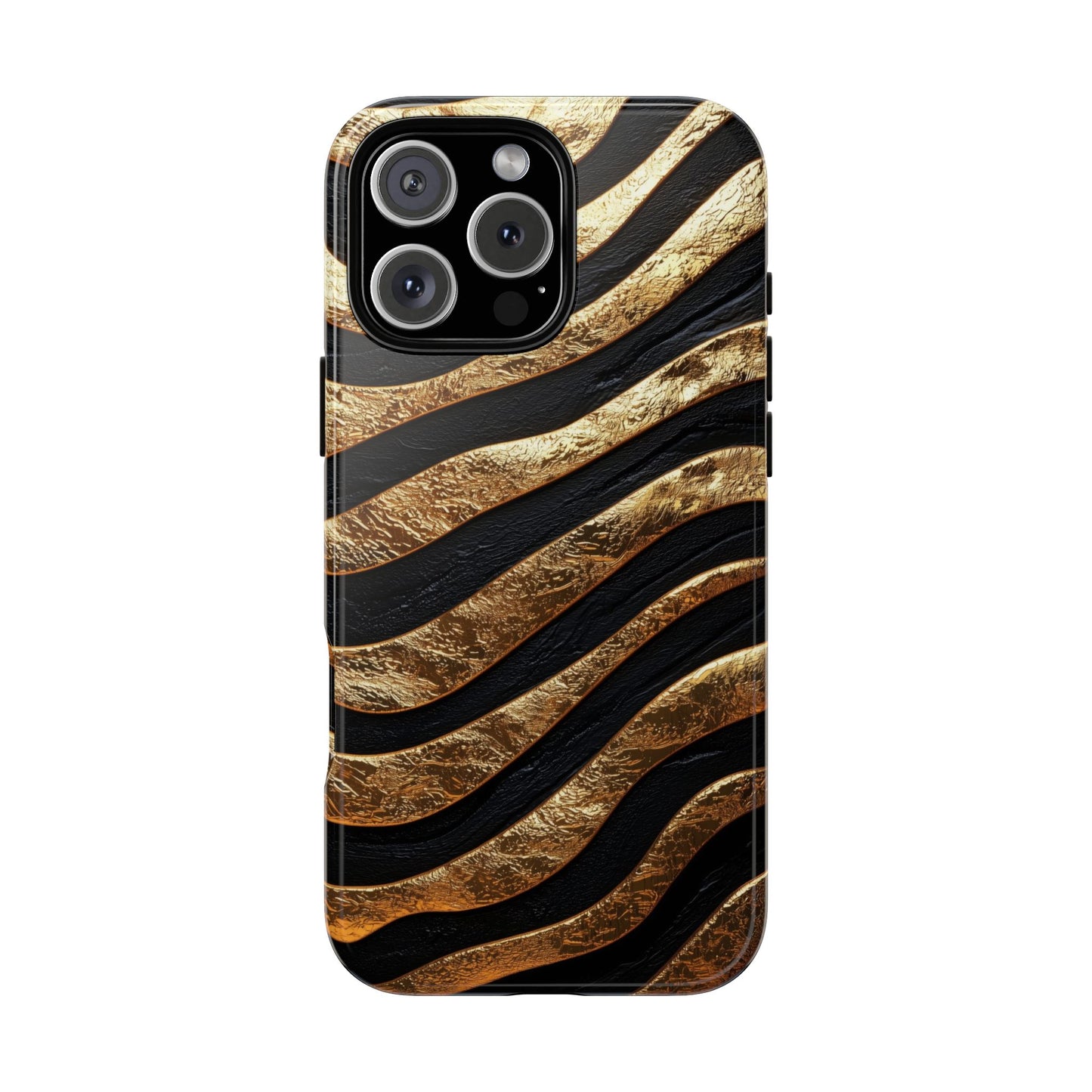 Luxury Black & Gold Zebra Stripes Phone Case for iPhone, Samsung & Google Pixel