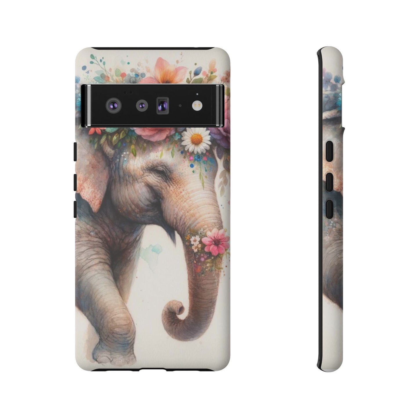 Joyful Floral Elephant Mobile Cover – Whimsical Watercolor Art