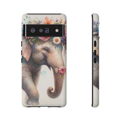 Joyful Floral Elephant Mobile Cover – Whimsical Watercolor Art