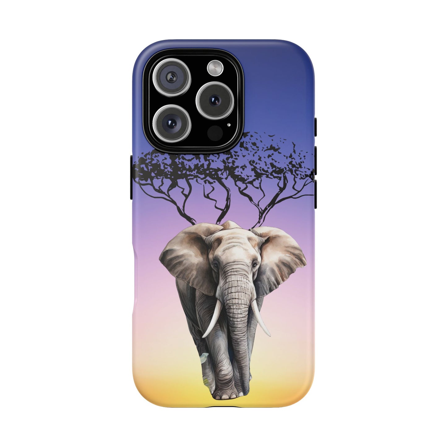 Surreal Elephant Tree Mobile Cover – Dreamy Sunset Fantasy